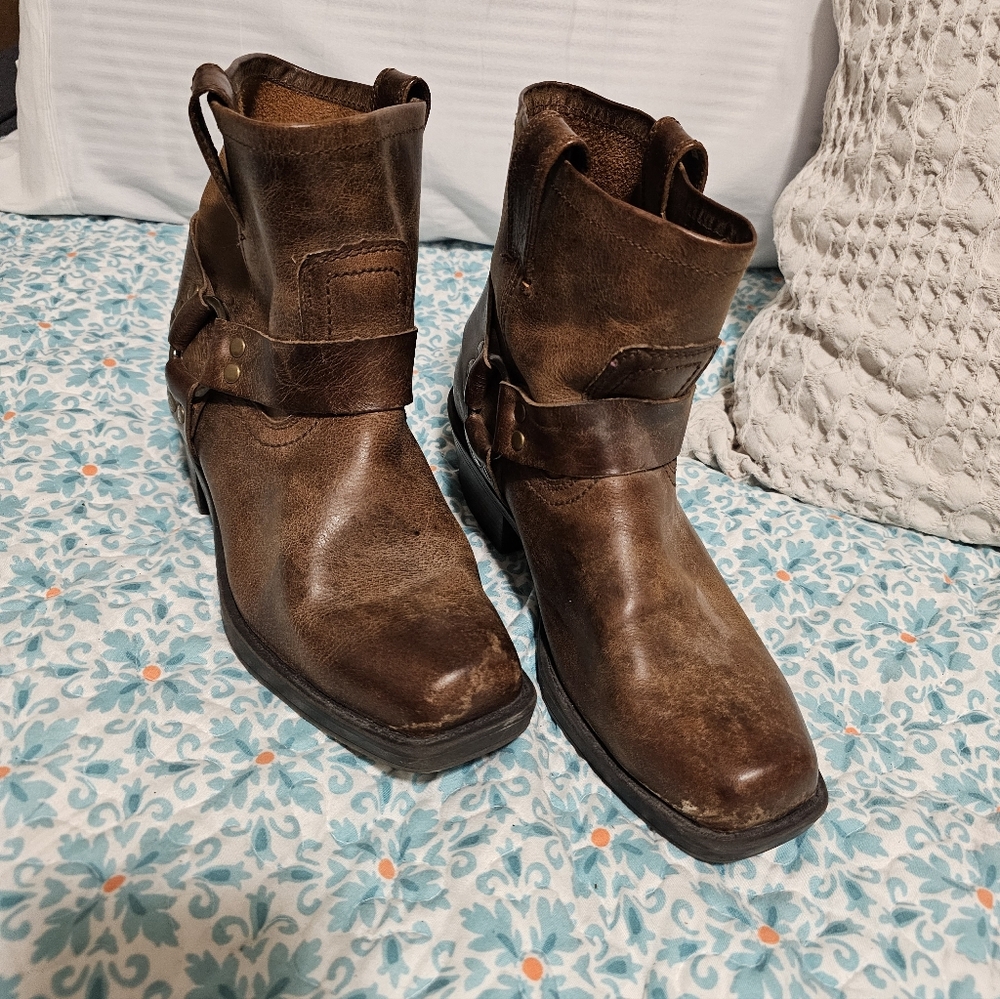 Womens Brown Leather Ankle Boots